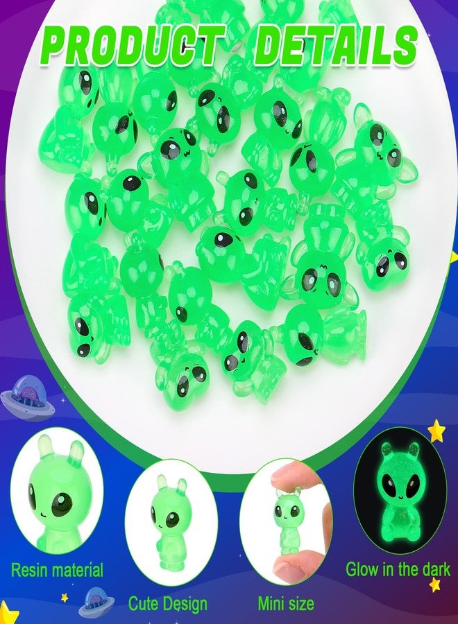 GGSTDDUP 30 Pcs Glow in The Dark Mini Alien Figures, Tiny Alien Figurines to Hide, Luminous Mini Resin Alien Bulk for Space Party Fillers, Piñata Stuffers, Playsets, Halloween Prank (6 Styles) - Image 3