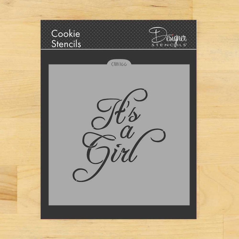 Designer Stencils It's A Girl Cookie and Craft Stencil CM066 by Designer Stencils - Image 1