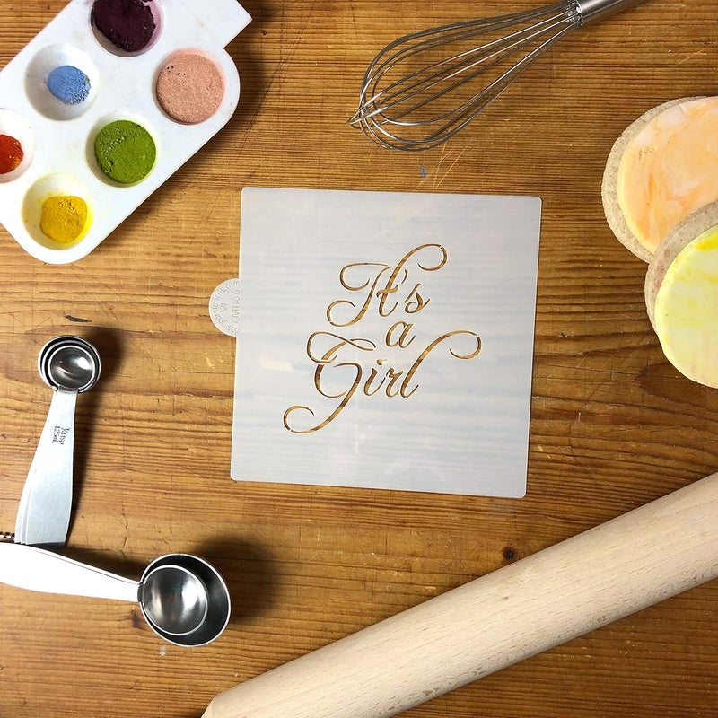 Designer Stencils It's A Girl Cookie and Craft Stencil CM066 by Designer Stencils - Image 2