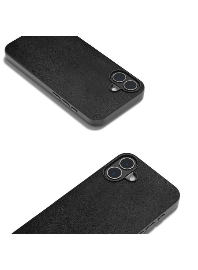 S-TOP Case For iPhone 16 Plus PU Leather Black Frame Full Coverage Phone Case - Image 2