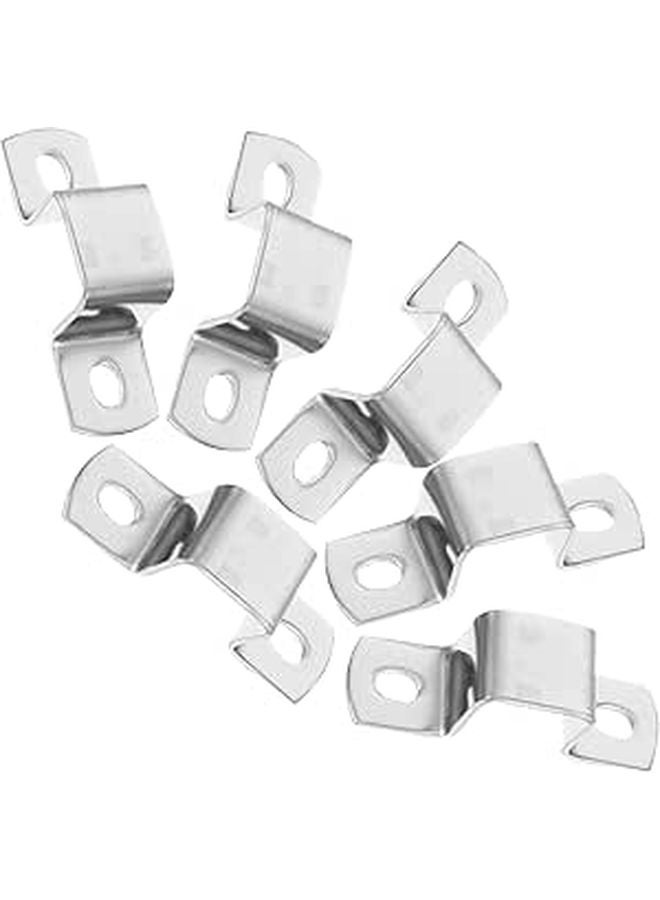 6 Pcs 20x20mm Stainless Steel U Shaped Tube Clamps Square Bracket Pipe Fastening Clips - Image 1