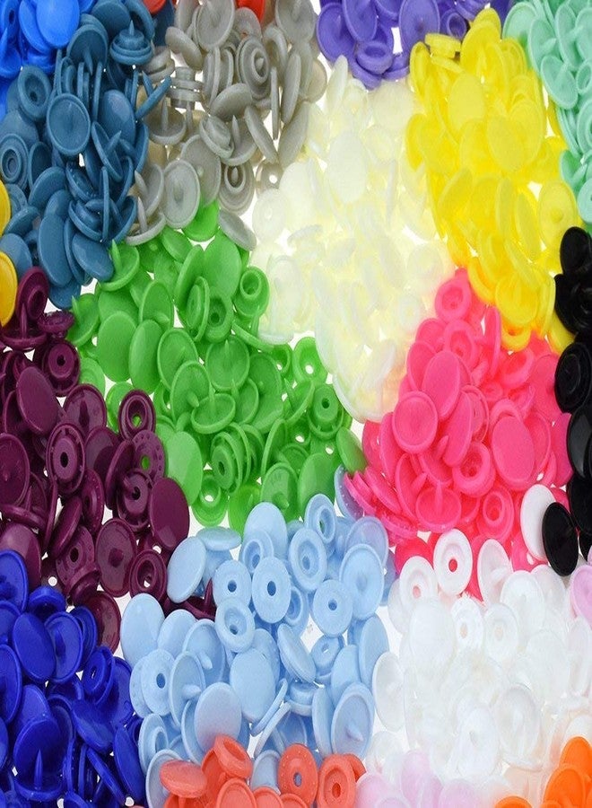 BetterJonny 300 Sets 20-Color KAM Snaps Buttons, BetterJonny Glossy Round Size 20 (1/2") T5 Plastic Resin Snap Fastener No Sew Buttons for Cloth Diaper Bibs Towels - Image 3