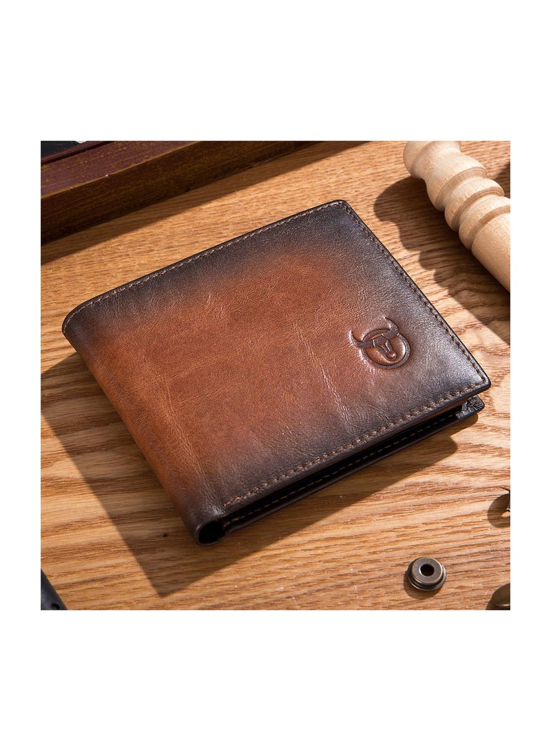 Excefore Upgrade Your Style with RFID Slim Bifold Wallet - Genuine Leather, 11 Card Slots, 2 ID Windows, 2 Currency Pockets (Brown)  - Image 2