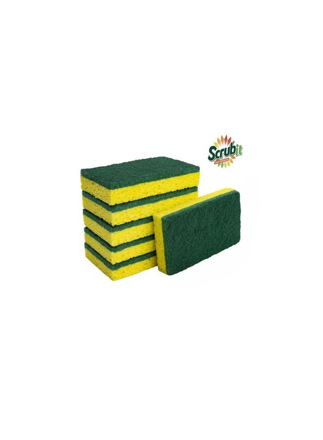 SCRUBIT Cleaning Heavy Duty Scrub Sponge by - Scrubbing Sponges Use for Kitchen, Bathroom & More - Yellow -24 Pack- - Image 2