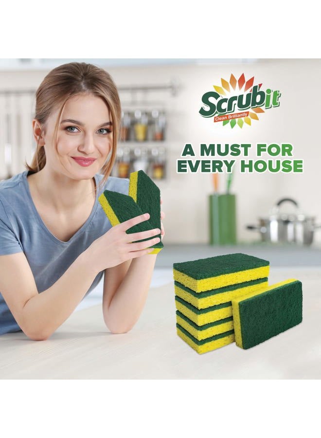 SCRUBIT Cleaning Heavy Duty Scrub Sponge by - Scrubbing Sponges Use for Kitchen, Bathroom & More - Yellow -24 Pack- - Image 4