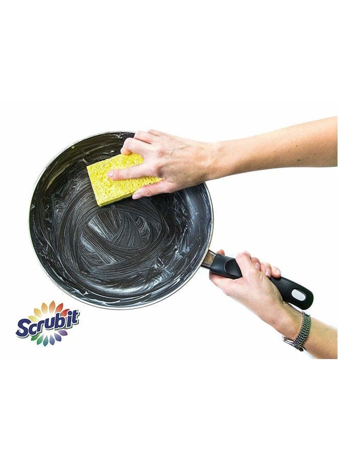 SCRUBIT Cleaning Heavy Duty Scrub Sponge by - Scrubbing Sponges Use for Kitchen, Bathroom & More - Yellow -24 Pack- - Image 5
