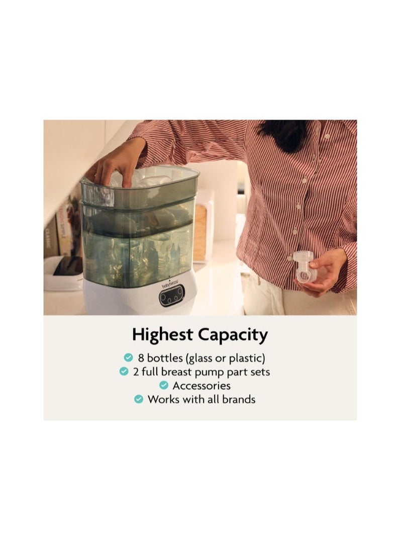 Baby Brezza Bottle Sterilizer and Dryer Advanced – 33% Faster - Largest Capacity Steam Sanitizer - Universal Sterilization Machine for Bottles + Pump Parts - HEPA Filter - Esterilizador de Biberones - Image 3