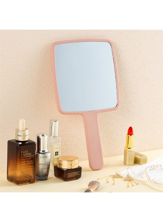 Hand Mirror, Handheld Mirror with Handle for Makeup, Portable Cute Hand held Mirror for Shaving, Travel Men & Women(Pink)