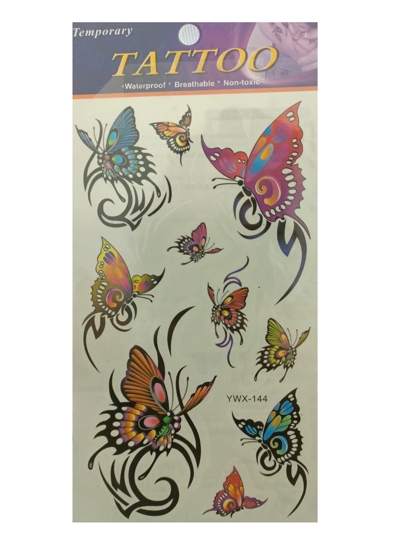 Generic Temporary tattoo in the shape of attractive colorful butterflies
