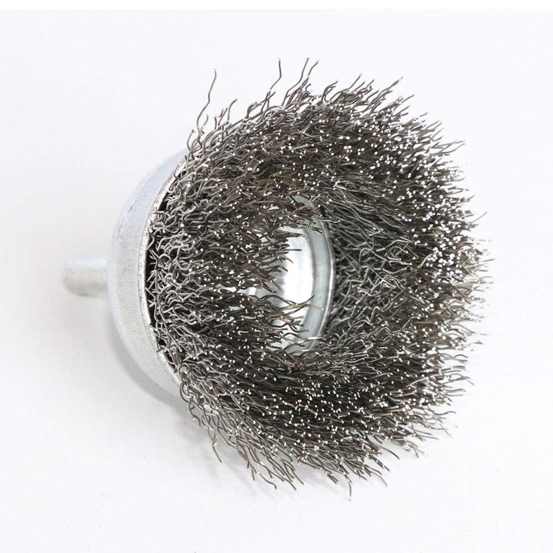 FPPO 6PCS Stainless Steel Wire Crimped Cup Brush Kit for Drill with 1/4-Inch Shank - Image 3