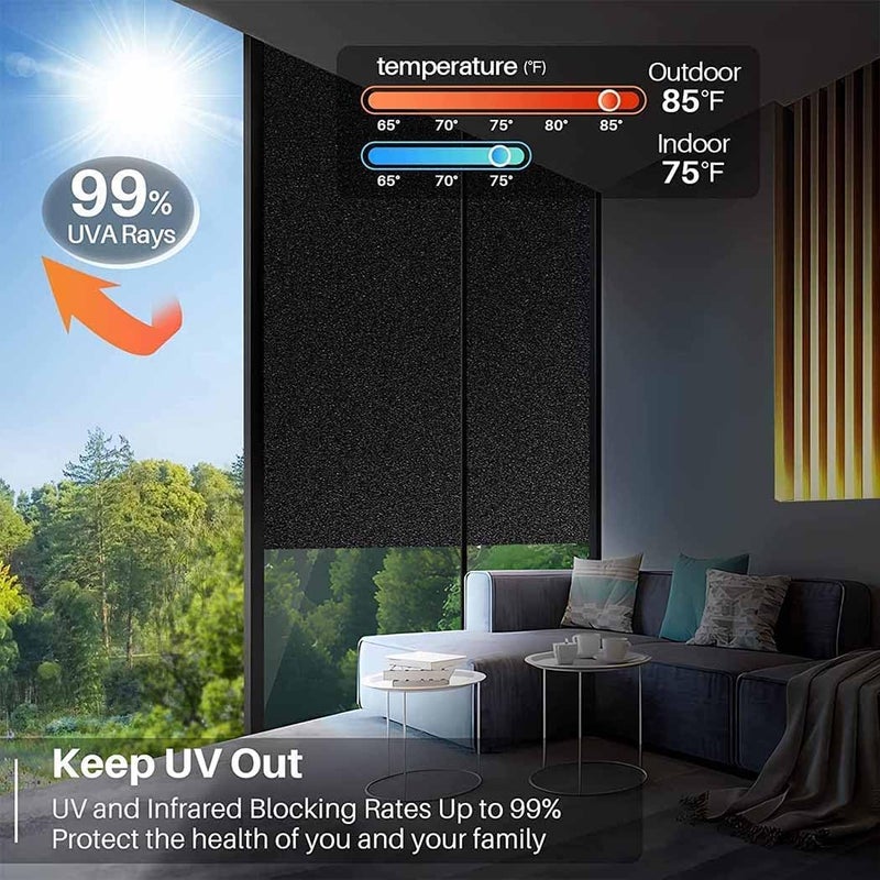 CHIPAK Vinyl Frosted Window Self Adhesive Privacy Glass Film for Window Glass Office| Decorative Window Sticker Wallpaper Vinyl Sheet for Glass Door, Bathroom, Home, Window. Blackout, 24x100 Inch - Image 3