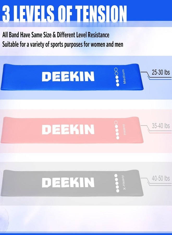 Deekin 20 Pcs Resistance Bands Resistance Loop Exercise Bands Exercise Equipment Elastic Drap Ring for Women and Men Home Fitness, Gym, Yoga(25-30 Lbs,Blue) - Image 4