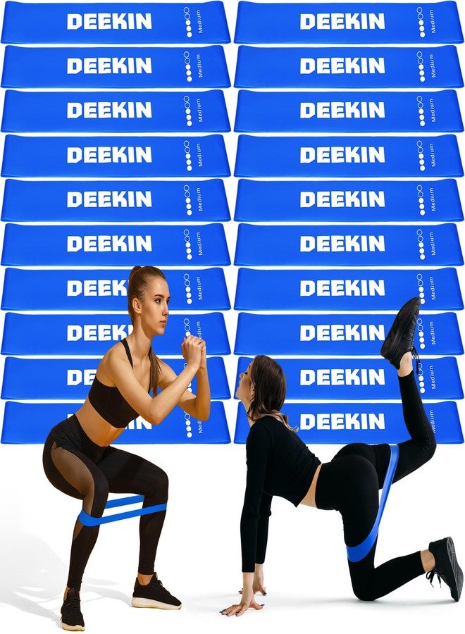 Deekin 20 Pcs Resistance Bands Resistance Loop Exercise Bands Exercise Equipment Elastic Drap Ring for Women and Men Home Fitness, Gym, Yoga(25-30 Lbs,Blue) - Image 1