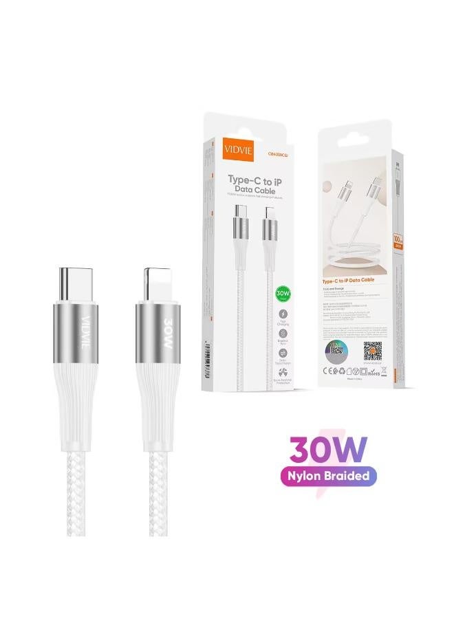 Vidvie 30W Fast Charging Data Cable (Type-C to Lightning) 100 cm - Image 1