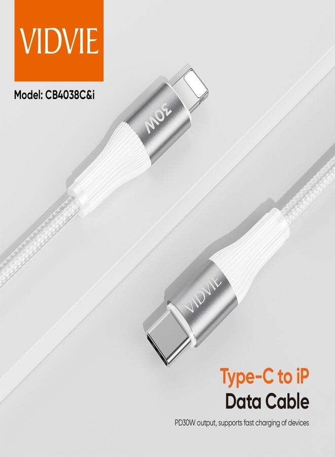 Vidvie 30W Fast Charging Data Cable (Type-C to Lightning) 100 cm - Image 4