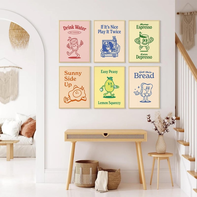 Youillne Kitchen Food Prints - Set of 6 Framed Art - Image 4