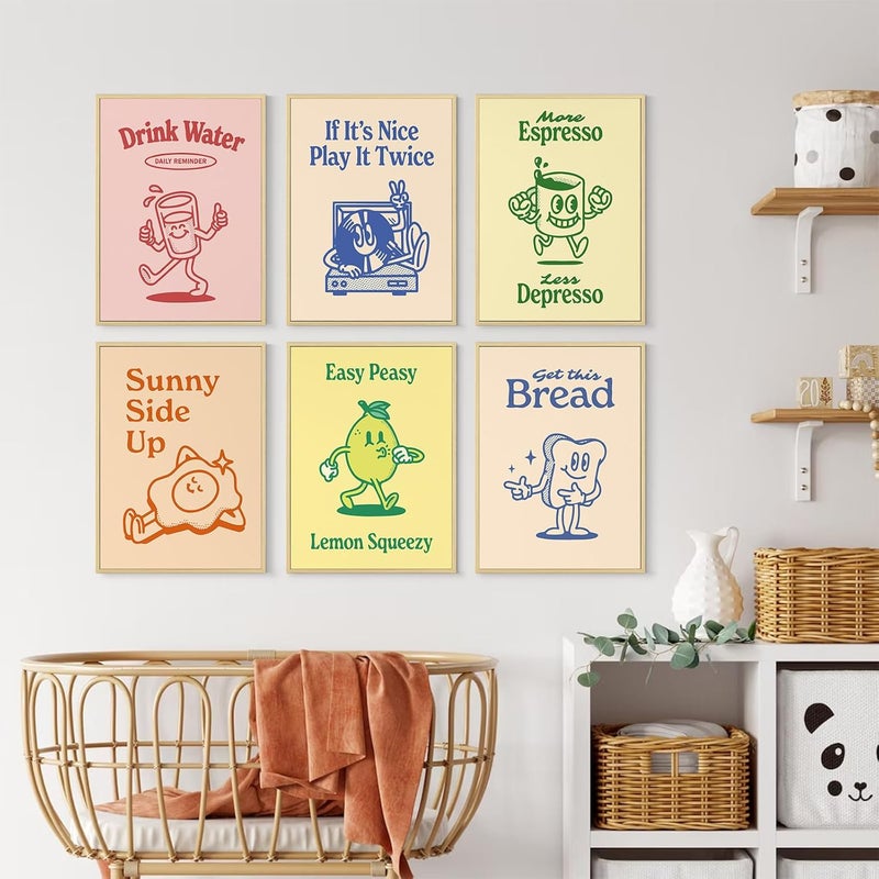 Youillne Kitchen Food Prints - Set of 6 Framed Art - Image 5
