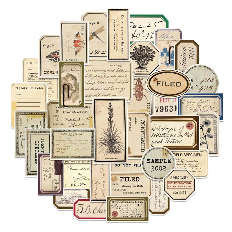Bomichi 140 Pcs Vintage Aesthetic Stickers for Adults, Junk Journal Supplies for Scrapbooking Bullet Journal Collage Diary DIY Crafts - Image 1