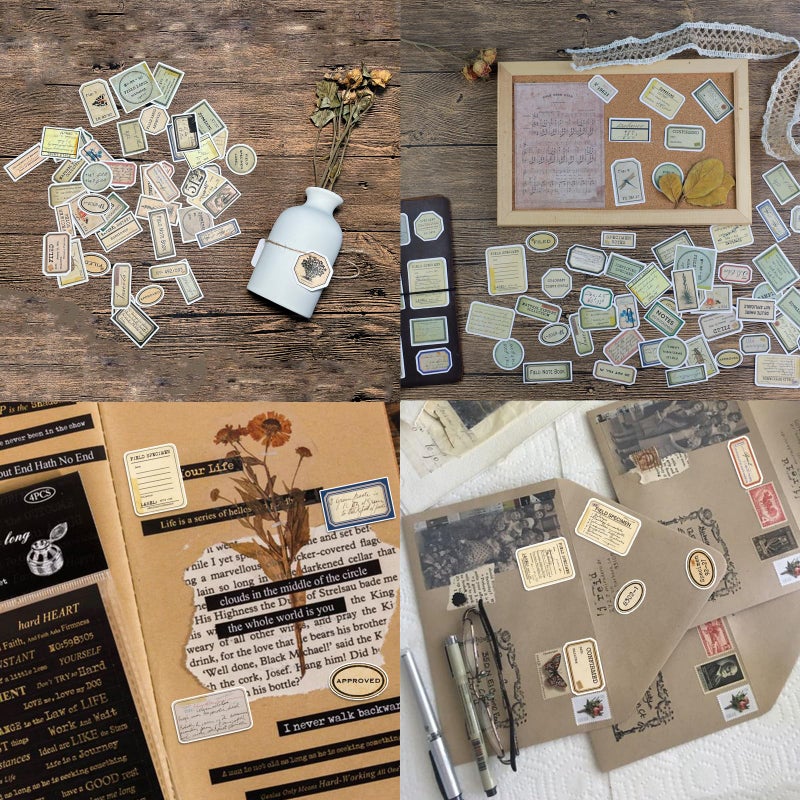 Bomichi 140 Pcs Vintage Aesthetic Stickers for Adults, Junk Journal Supplies for Scrapbooking Bullet Journal Collage Diary DIY Crafts - Image 5