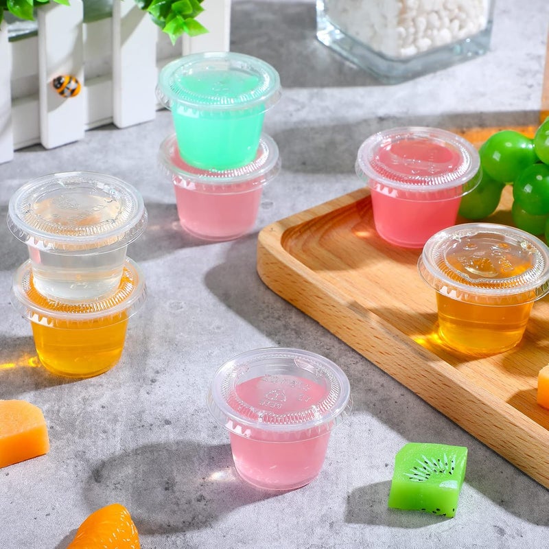 Macarrie 1000 Pack Jelly Shot Cups With Lids  2oz Plastic Small Containers for Portion Souffle Sauce Salad Dressing Food Condiment  Disposable  - Image 4