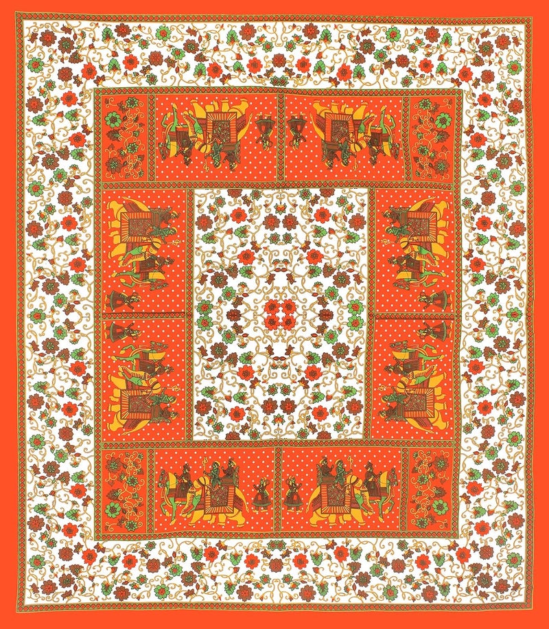 EarlyMart Cotton Rajasthani Jaipuri Traditional King Size Double Bed Bedsheet with 2 Pillow Covers Jaipuri005 - Image 4