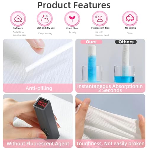 HANNEA® Disposable Washcloths for travel, 14PCS Portable Disposable Pure Cotton Compressed Towels for Face Hand Washing, Thick Large, Reusable Compact, for traveling Camping, Hiking, Backpacking - Image 4
