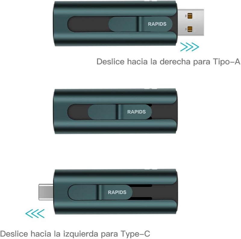 Hiksemi 256GB USB 3.2 محرك SSD مزدوج Type-A/Type-C 1000MB/s-RAPIDS Pro - Image 2