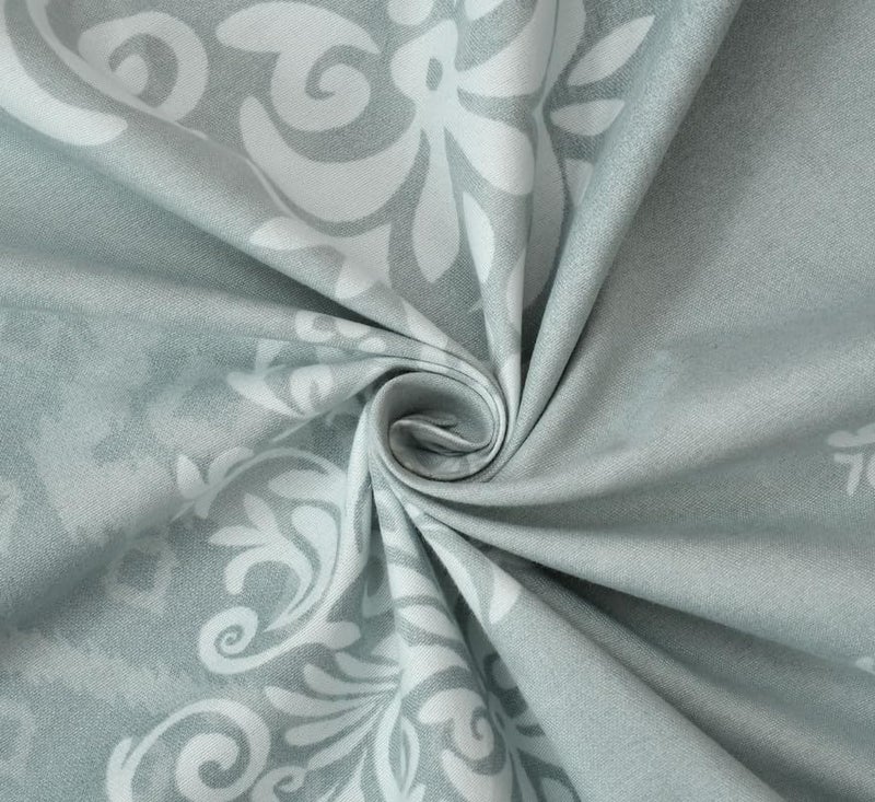 NEW LEAF Premium Cotton Elastic Fitted Bedsheets with 1 Pillow Covers |Solid or Plain Single Bed Elastic 220 TC Supersoft Breathable & Wrinklefree | for 72x36+6 Inches, Silver & White - Image 3