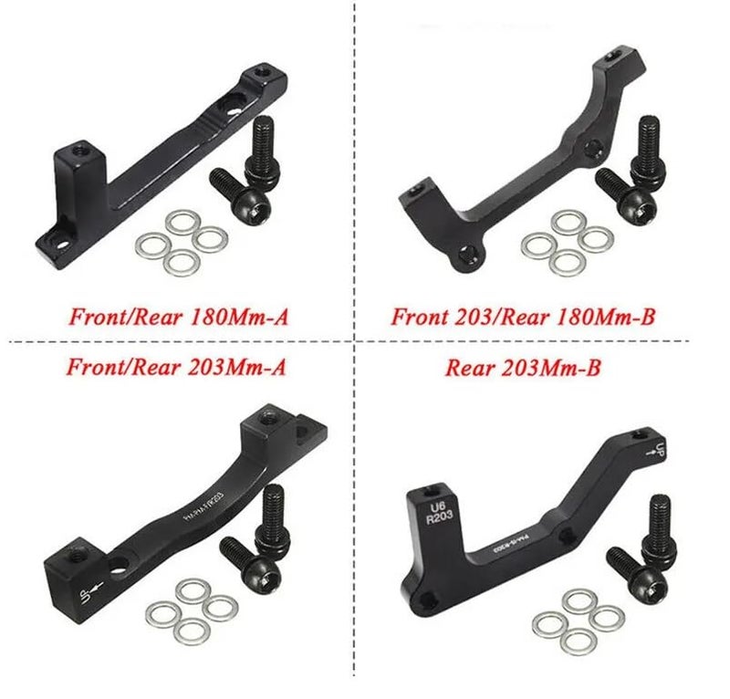 BUCKLOS PM/is Front Rear 180/203mm Disc Brake Caliper Mount Adapter Gear Parts Accessories, CNC Machined Aluminum Alloy Rotor Adapter with Bolts - Image 2