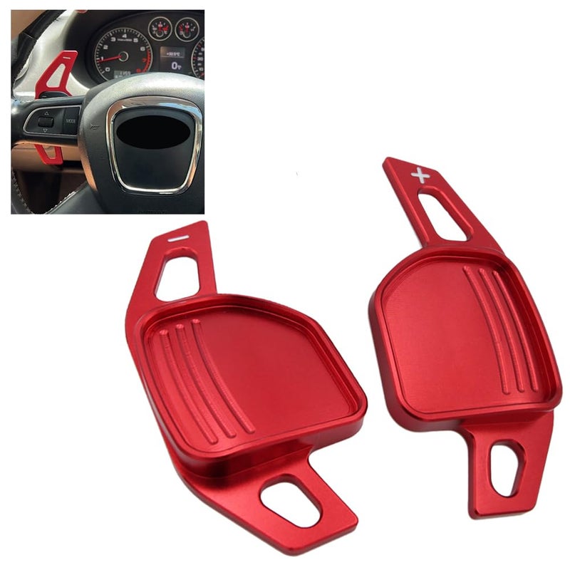 SANRILY Red Aluminum Steering Wheel Paddle Shifter Extension Fit for Audi A1 A6 A8 S8 S4 RS5 RS6 Q5 R8 Q7 TT 20122016 Paddle Shifter Extension Accessories