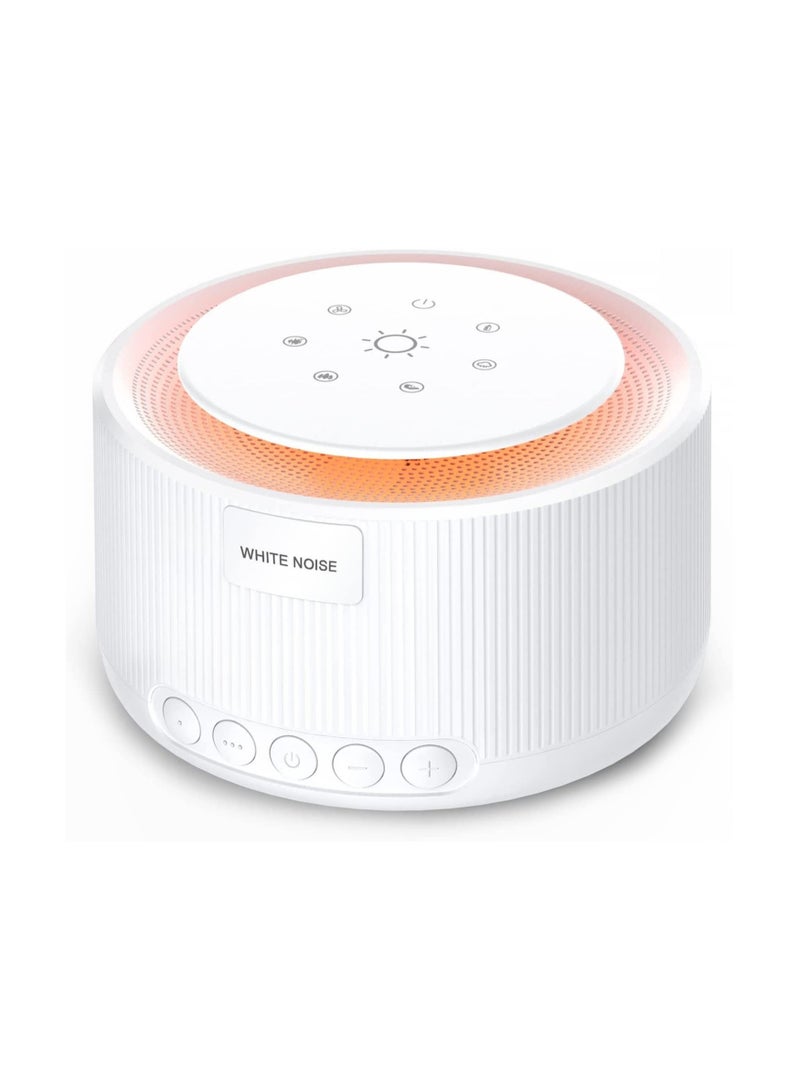 Sleep Sound Machine, White Noise Machine with 30 Natural Soothing Sounds, 30 Level Volume Light 3 Timer Memory Function, Noise Machine Powered by AC or USB, for Adults, Baby and Kids - Image 1