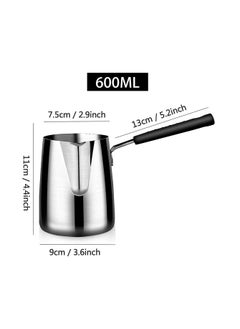 Cuken 600ML 20oz Turkish Coffee Pot, 304 Stainless Steel Coffee and Butter Warmer, Premium Milk Warmer and Milk Pot with Spout  - Image 2