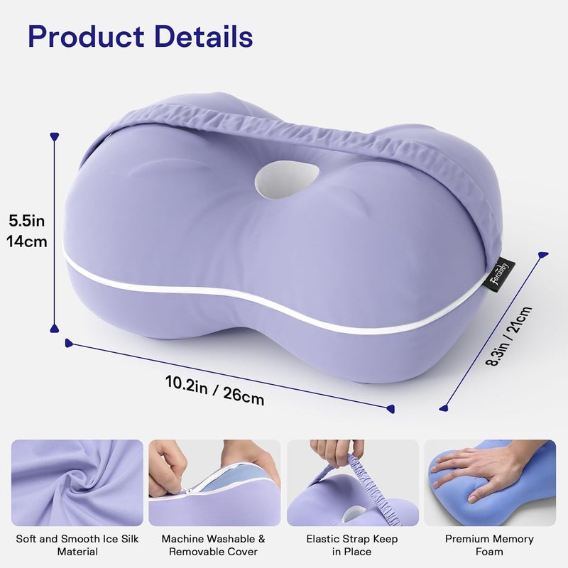 Forcanby Knee Pillow for Side Sleepers - Smooth Spine Alignment Pillow, Memory Foam Knee Pillows for Back Hip Pain, Spine Aligning, Sciatica, Surgery Recovery, Pregnancy - Image 2