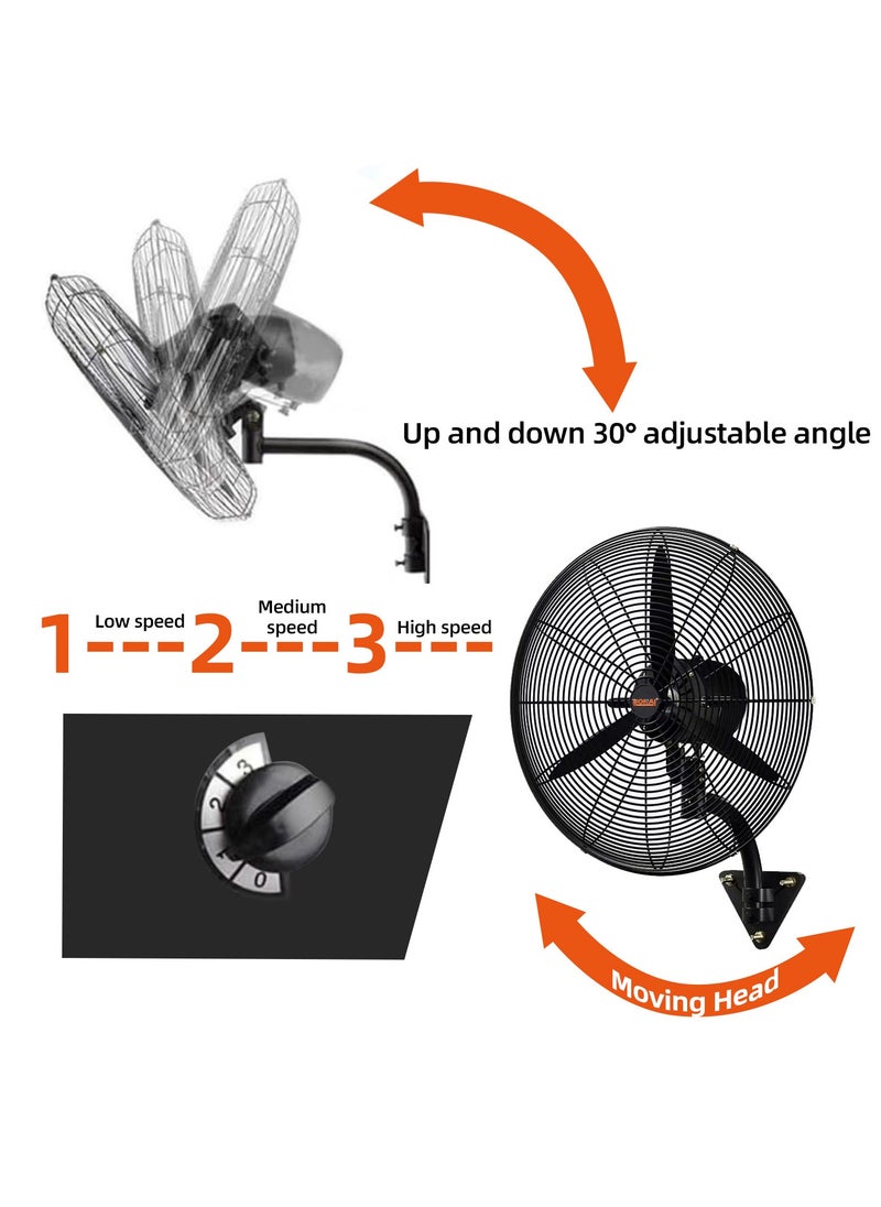 BONAI Bonai 26-Inch Wall Fan, 230W, 145 m³/min Airflow, Durable Metal Pedals, Ideal for Bedroom, HK-ST-65  - Image 2