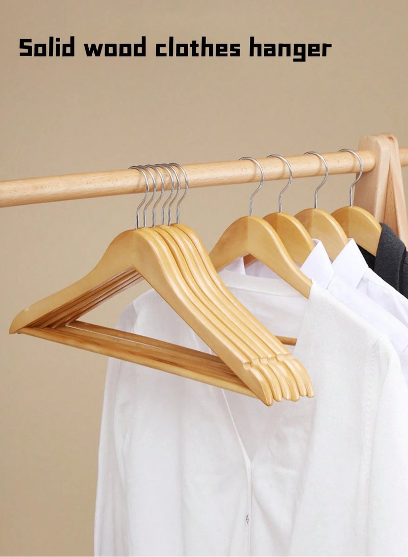 Wooden Clothes Hangers for Coats, Shirts, Jackets, Pants, and Suits - Set of 10 Multicolour  - Image 1