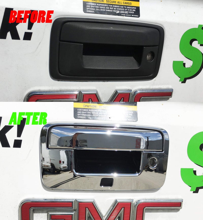 S SIZVER Sizver Triple Chrome Plated Tailgate Cover Compatible With 2014-2018 Silveardo Sierra 1500+2500+3500 WITH backup camera hole - Image 2