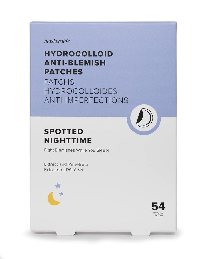 MaskerAide Spotted Nighttime Hydrocolloid AntiBlemish Pimple Patches for Acne Extract and Penetrate 54 Patches Two sizes Vegan Crueltyfree 