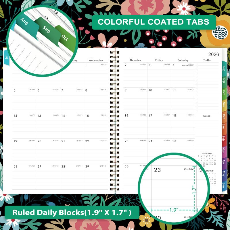 Journaltastic Planner 2026-2027 - 9" x 11",Academic Planner 2026-2027, JUL.2026 - JUN.2027, Weekly and Monthly Planning with Monthly Tabs, Back Pocket + Thick Paper + Twin-Wire Binding - Image 3