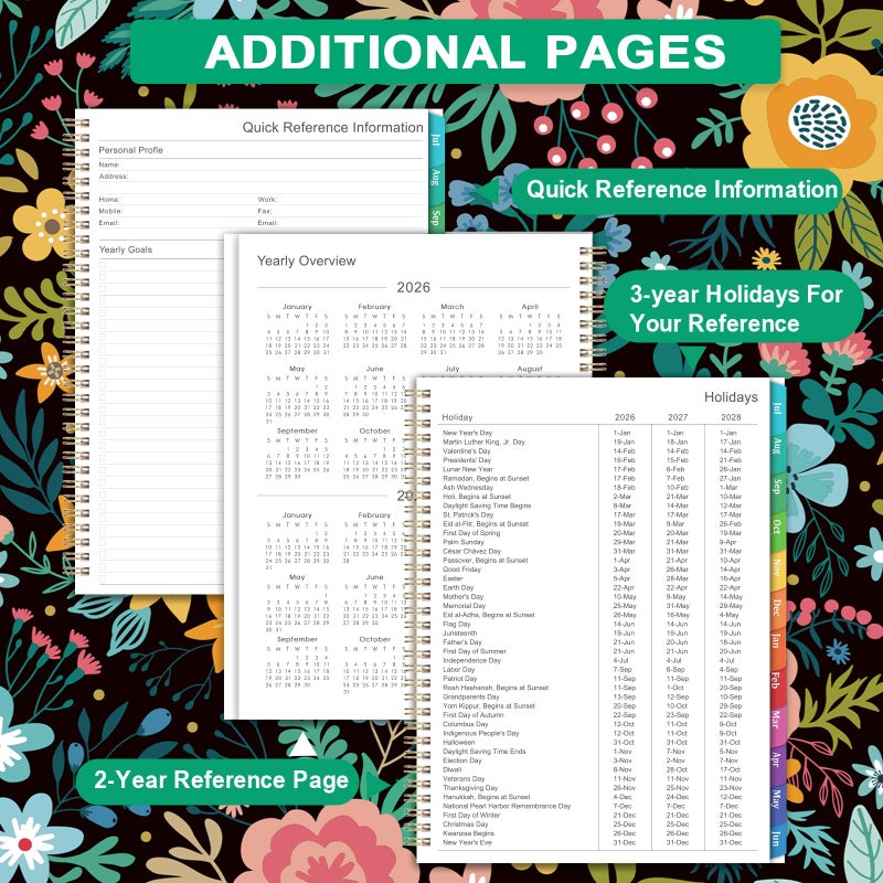 Journaltastic Planner 2026-2027 - 9" x 11",Academic Planner 2026-2027, JUL.2026 - JUN.2027, Weekly and Monthly Planning with Monthly Tabs, Back Pocket + Thick Paper + Twin-Wire Binding - Image 5