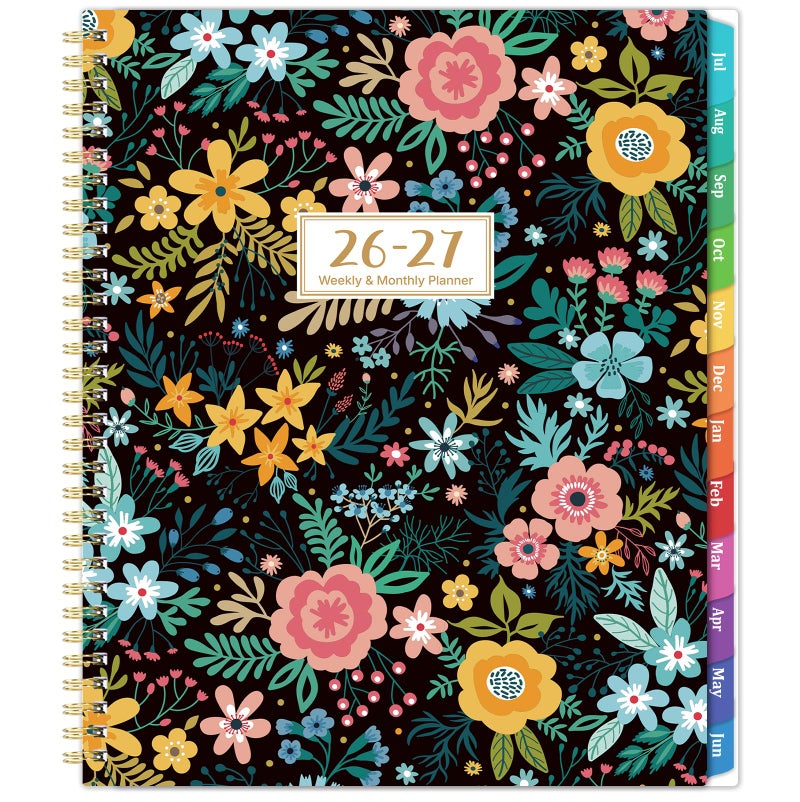 Journaltastic Planner 2026-2027 - 9" x 11",Academic Planner 2026-2027, JUL.2026 - JUN.2027, Weekly and Monthly Planning with Monthly Tabs, Back Pocket + Thick Paper + Twin-Wire Binding - Image 1