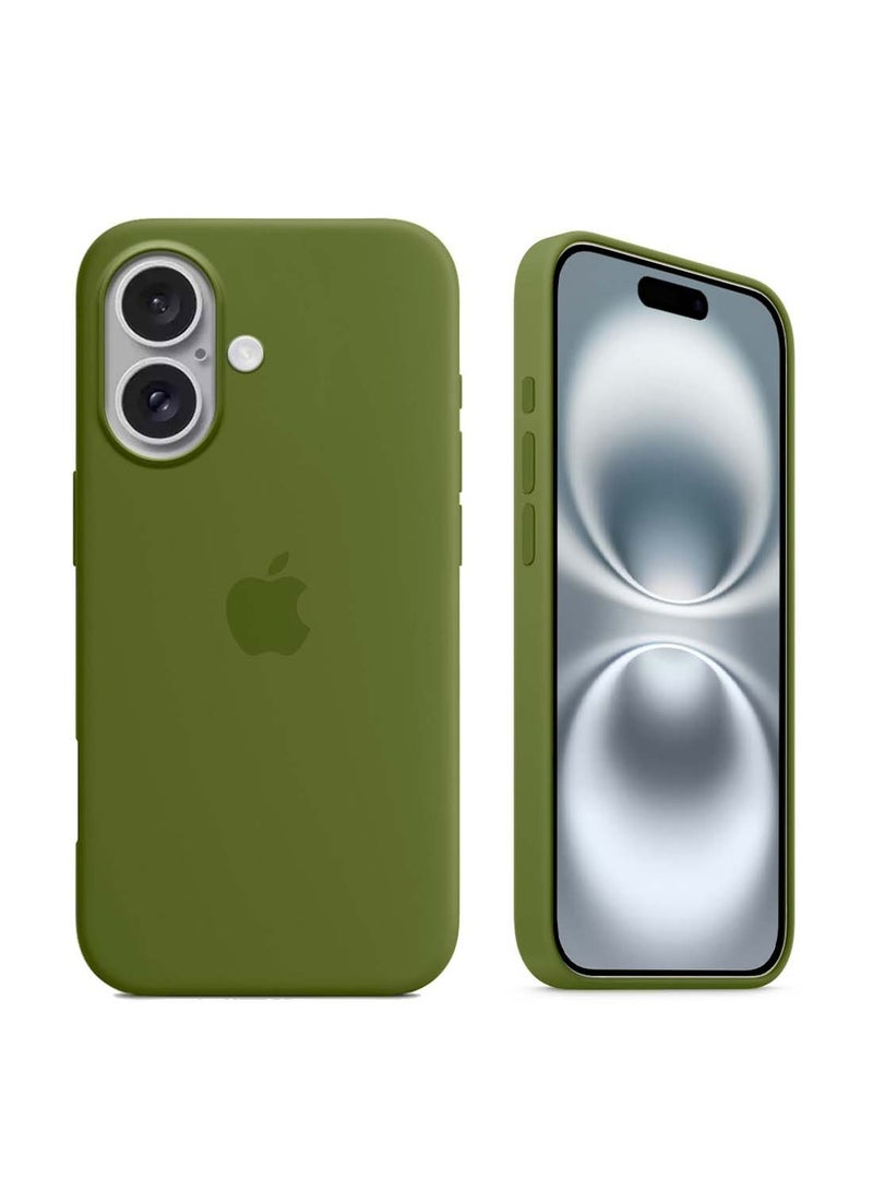 دبليو تيك غطاء الحماية سائل ناعم من السيليكون لآيفون ١٦ بلس ٢٠٢٤ من أبل - الارز الأخضر - Image 1