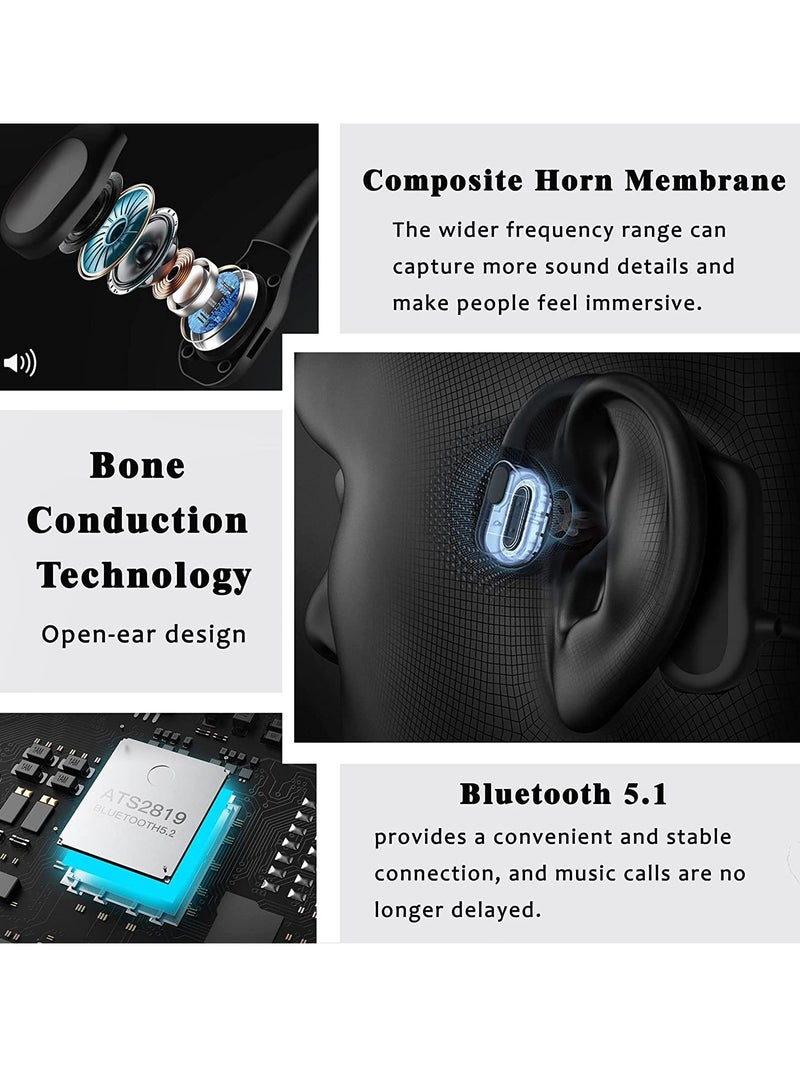 KASTWAVE Bone Conduction Bluetooth Headset, Wireless Non-Ear Bone Sensor Earphones, for Sports Running, Lightweight & Long Battery Life - Image 5