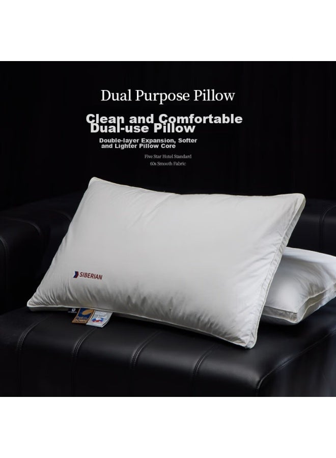 La Torretta Five-star Down Pillow, Siberian High-quality White Goose Down Pillow For Adults, Men And Women, Single Medium Pillow - Image 5