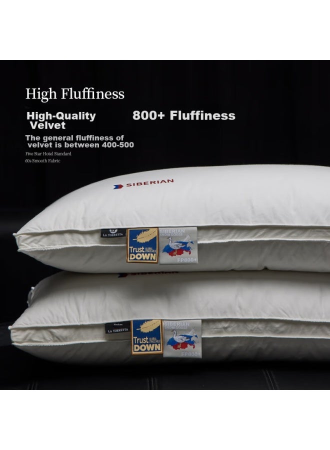 La Torretta Five-star Down Pillow, Siberian High-quality White Goose Down Pillow For Adults, Men And Women, Single Medium Pillow - Image 4