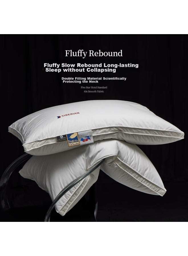 La Torretta Five-star Down Pillow, Siberian High-quality White Goose Down Pillow For Adults, Men And Women, Single Medium Pillow - Image 3