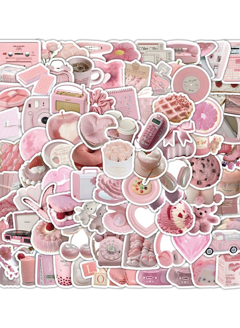 Vintage Coquette Aesthetic Stickers, Gentle Ballet Style Graffiti Sticker, Valentine Day Stickers for Girl Water Bottles Laptop Pink Decal for Phone Cases, Coquette Room Decor Vintage