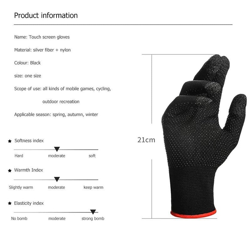 TYROCX Spandex Full Hand Pubg Glove Anti-Sweat & Breathable Glove Sleeve Touchscreen Gloves For All Mobile Gaming (1 Pair- Black), Pack of 2 - Image 3