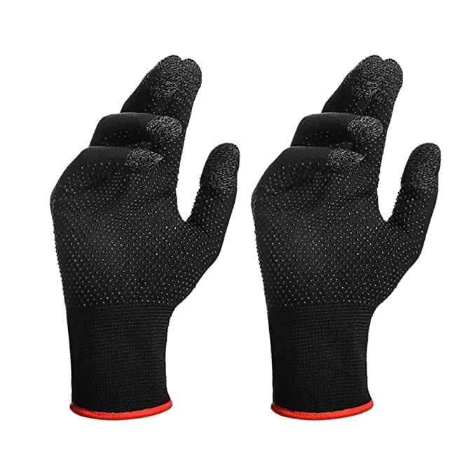 TYROCX Spandex Full Hand Pubg Glove Anti-Sweat & Breathable Glove Sleeve Touchscreen Gloves For All Mobile Gaming (1 Pair- Black), Pack of 2 - Image 1