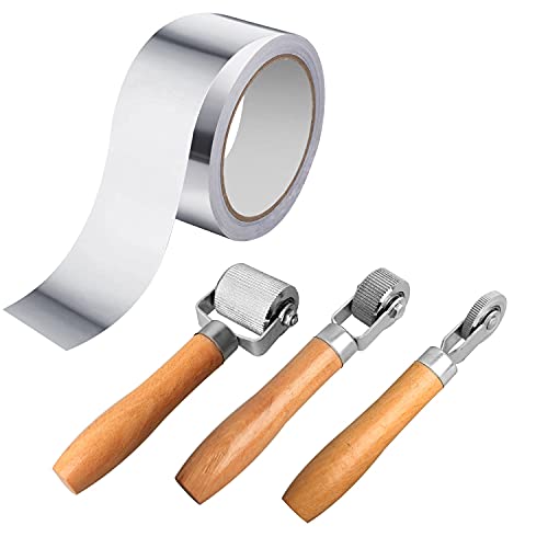 FCHO Car Sound Deadening Roller Metal Installation Tool 3 Pcs Seam Roller with 66 Feet Aluminum Foil Tape Finishing Sealing Tape, for Car Sound Deadening Installation - Image 1