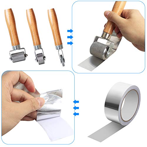 FCHO Car Sound Deadening Roller Metal Installation Tool 3 Pcs Seam Roller with 66 Feet Aluminum Foil Tape Finishing Sealing Tape, for Car Sound Deadening Installation - Image 3
